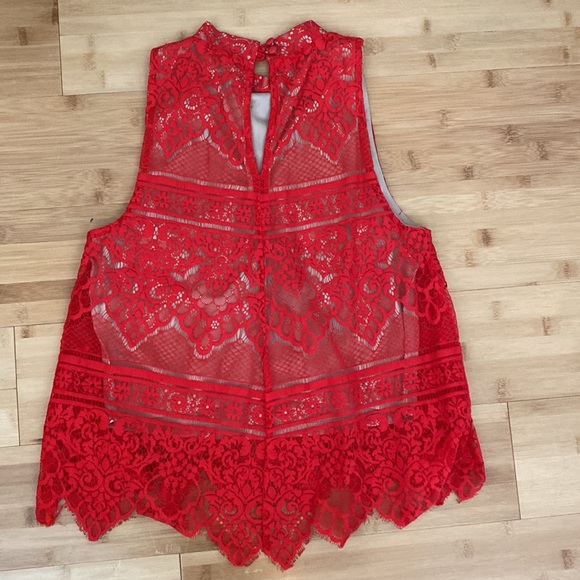 Love Fire Red Blouse size small perfect for spring, summer, fall, winter - Picture 3 of 6